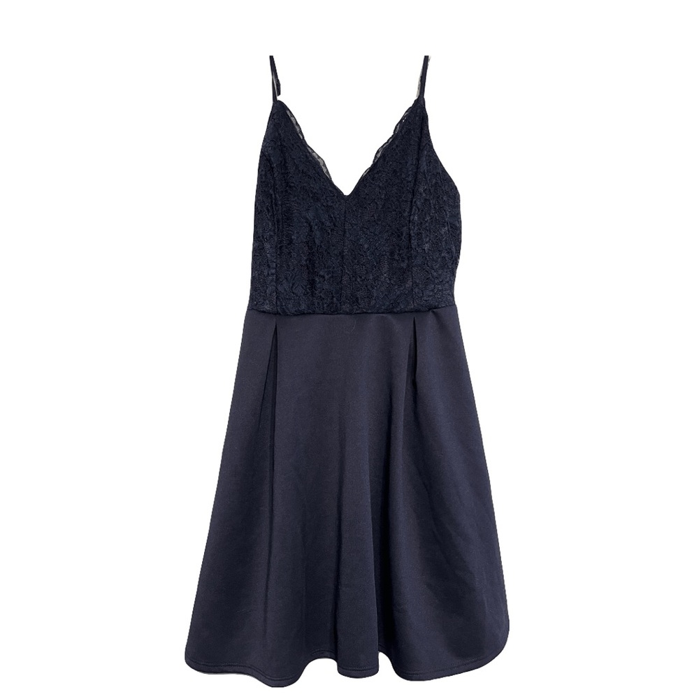Navy Blue Lace Top Dress